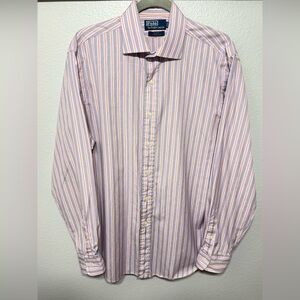 Ralph Lauren purple and green striped button down shirt